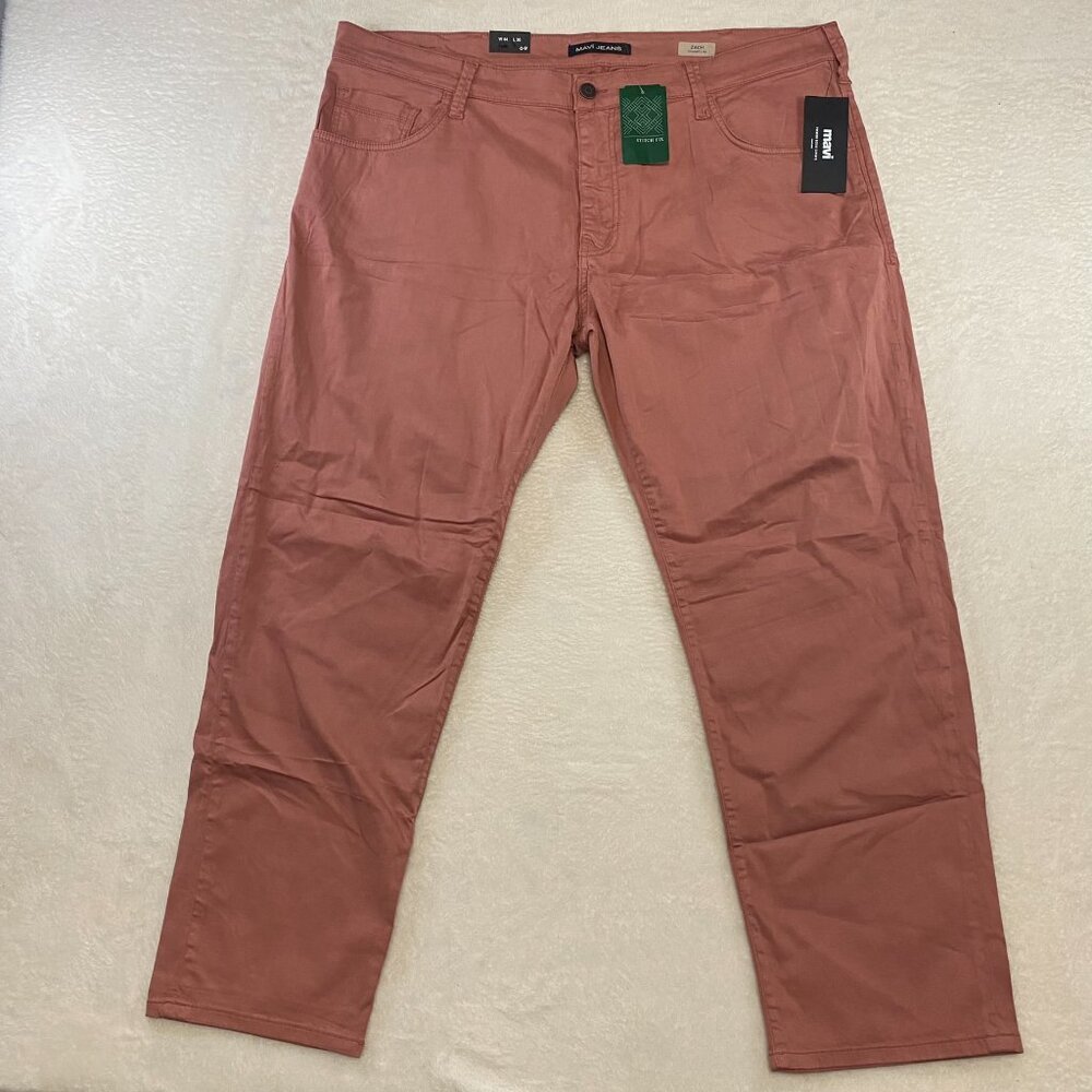 Mavi Jeans Zach Pants Mens 44x30 Brick Dust Red Summer Twill Cotton Chino